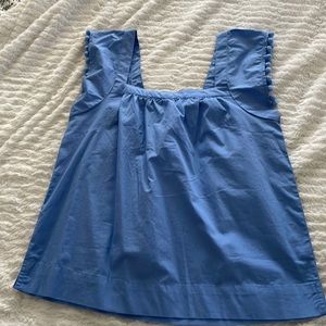 Brand new JCrew sleeveless top with pompom sleeve.